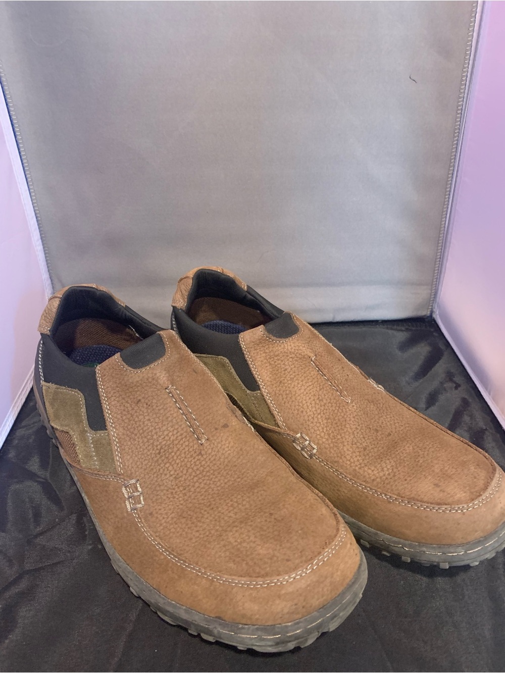 Nunn Bush Men's Quest Brown Suede Slip-On Shoes